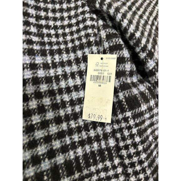 Old Navy Womens Coat Size Medium Blue Black Check 2 Button Peacoat NWT $80 - Picture 4 of 8